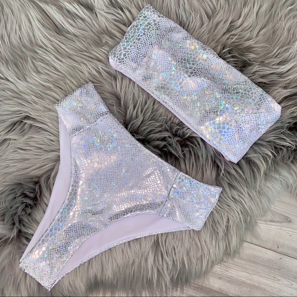 SHEIN Other - Holographic Snake Skin Bikini NWT